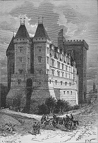 A late 19th century print of the Chateau of Pau